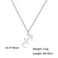 Collar minimalista plateado constelación Sagitario en acero inoxidable pulido - Sagitario - Acero