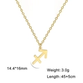 Collar zodiaco Sagitario de acero inoxidable dorado con acabado pulido y medidas - Sagitario - Dorado