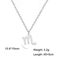 Collar colgante del signo zodiacal Escorpio en acero plateado con cadena de 45cm - Escorpio - Acero