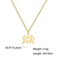 Collar de signo zodiacal Acuario dorado con colgante de olas y cadena larga de 45cm - Acuario - Dorado