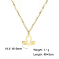 Collar con colgante Libra de acero inoxidable dorado con diseño calado minimalista - Libra - Dorado