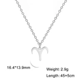 Collar con colgante Aries de acero inoxidable plateado con cadena ajustable de 45cm - Aries - Acero