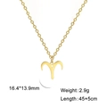 Collar de signo zodiacal Aries en acero inoxidable dorado con cadena de 45cm y ext. - Aries - Dorado