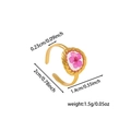 Detailed macro view of an adjustable gold ring featuring a pink dried flower inset - Pink Dried Flower Round Style (ZHR2280 Gold) / Gold