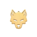 Colgante de cabeza de lobo geométrico estilo punk dorado en acero inoxidable - Dorado
