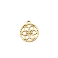 Goldener Edelstahl-Anhänger mit hohler Blume des Lebens und polierten Blütenblättern - Gold