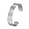 Vintage silver 304 stainless steel open bangle with Viking Runes and magnetic therapy - Magnetic Inlaid Style / Steel