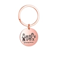 Portachiavi rotondo Family Forever minimalista in elegante acciaio inox oro rosa - Oro rosa