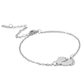Bracelet en acier inoxydable argenté avec pendentif empreintes et fermoir homard - Acier
