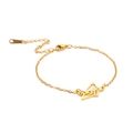 Gouden roestvrijstalen armband met geometrische origami kraanvogel hanger en verstelbare sluiting - Goud