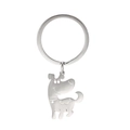 Portachiavi con ciondolo a forma di cane in acciaio inossidabile con design traforato - Color Acciaio