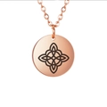 Rose gold stainless steel double-layer necklace with laser-etched Celtic knot pendant - Rose Gold