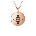 Roségoldene Edelstahlkette mit einem keltischen Hexenknoten-Anhänger an der O-Kette - Roségold