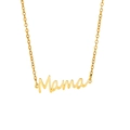 Polished gold Mama letter pendant necklace in stainless steel for Mother's Day - Gold