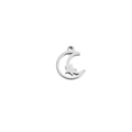 Minimalist silver stainless steel hollow crescent moon and star pendant charm - Steel