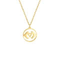 Goldene Halskette aus Edelstahl mit geometrischem dreieckigem und rundem Hohlanhänger - Gold