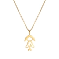 Elegant gold-plated stainless steel necklace featuring a hollow cut-out girl pendant - Gold