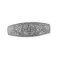 Antique silver Celtic knot spring hair clip with intricate vintage Nordic weaving patterns - Antique Silver