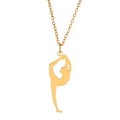 Collier avec pendentif silhouette gymnaste dorée en acier inoxydable poli pour sportives - Or-Gymnastique Style 4