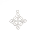 Geometric silver stainless steel Celtic knot pendant with a double-layered star design - Steel