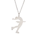 Halskette mit Eiskunstlauf-Anhänger aus silberfarbenem Edelstahl für Turner - Eiskunstlauf-Layback-Pose (ASS2022110305) / Stahlfarben