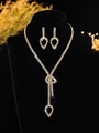 Elegant gold necklace and earring set with black teardrop stones and white zircon - Black & Gold Jewelry Set with Black Waterdrop (PJ--T0096--1)