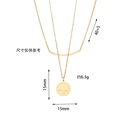 Dubbele Laag 520 Smiley Face Ronde Tag Ketting / Goud