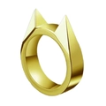 Gepolijste gouden titanium stalen ring met zelfverdediging spikes in kattenoor - US 7 / Goud