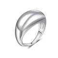 Minimalist silver dome ring with high polished stainless steel mirror finish - US 6 / Silver-Plain