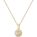 Collana dorata con pendente lettera B in zirconia cubica e catena in acciaio - Lettera B
