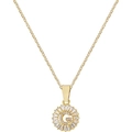 Collana con lettera G dorata e ciondolo a raggiera con pietre in zirconia cubica - Lettera G