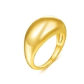 Polished 18K gold-plated chunky dome ring with a minimalist curved design - US 6 / Glossy Gold