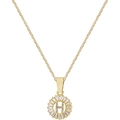 Collana placcata in oro con ciondolo tondo lettera H e pietre di zircone cubico - Lettera H