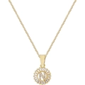 Collana di lusso placcata in oro con ciondolo lettera N e zirconi cubici taglio baguette - Lettera N
