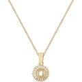 Collana dorata con pendente rotondo, lettera O in zirconia e catena in acciaio inossidabile - Lettera O