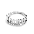 Silver stainless steel Taurus letter ring with vintage gothic style open band design - Silver-Taurus