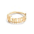 Vintage gothic Taurus letter ring in gold stainless steel with adjustable open design - Gold-Taurus