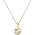 Collana dorata con pendente lettera S circondata da luminose pietre di zircone cubico - Lettera S
