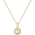 Collana dorata con ciondolo a lettera T incastonato con zirconi cubici e pietre baguette - Lettera T