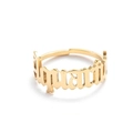 Gold plated stainless steel Aquarius gothic letter open ring for women and men - Gold-Aquarius