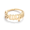Golden Scorpio engraved stainless steel open ring with adjustable minimalist band - Gold-Scorpio