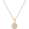 Collana dorata con ciondolo lettera W e zirconi con design a raggiera di sole - Lettera W