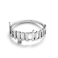 Silver Capricorn zodiac ring with gothic lettering and adjustable open band design - Silver-Capricorn