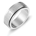 Bague rotative argentée avec gravure Notre Père en acier inoxydable de qualité - US 5 / Argent