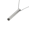 Collar con colgante de silbato de acero inoxidable para meditación y respiración - Plateado - (Pulido Fino)