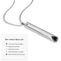 Collar de meditación de acero inoxidable con colgante cilíndrico y tarjeta motivadora - Plateado