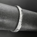 Elastic stretch watch band style stainless steel bracelet in polished silver finish - Narrow Elastic Bracelet / Silver