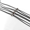 Minimalist black braided wax rope necklaces with color-changing cylindrical beads - 55cm / Black