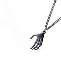 Gothic punk black stainless steel skeleton claw heart pendant necklace for couples - Single Black Claw / Black Single Piece