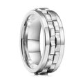 Anillo giratorio mecánico para hombre en acero inoxidable plateado pulido brillante - US 7 / Plateado